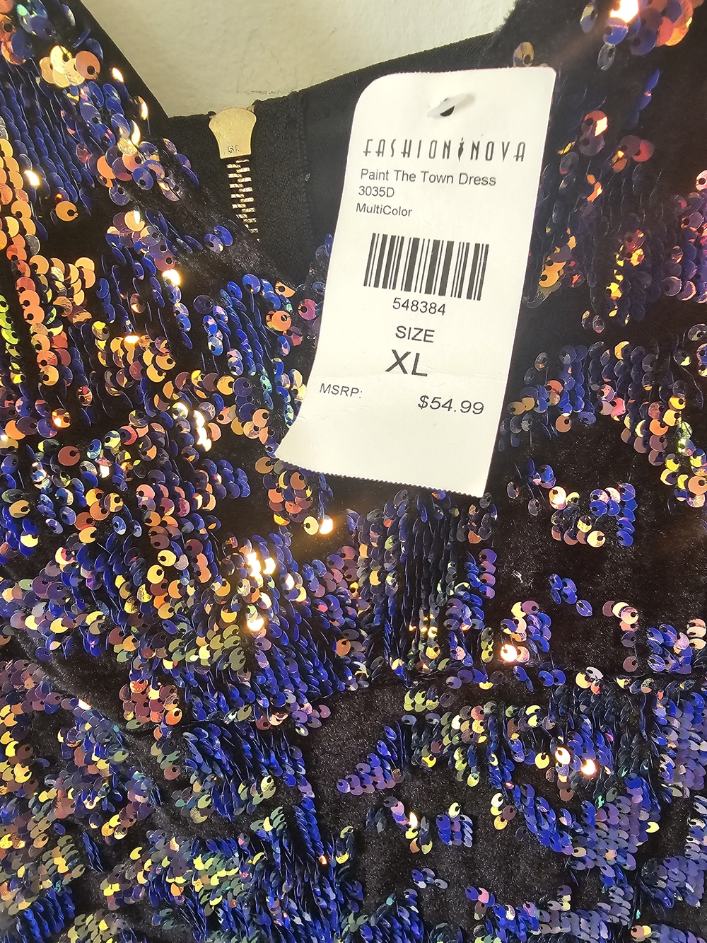 Lazy One Multicolor Sequin Mini Dress